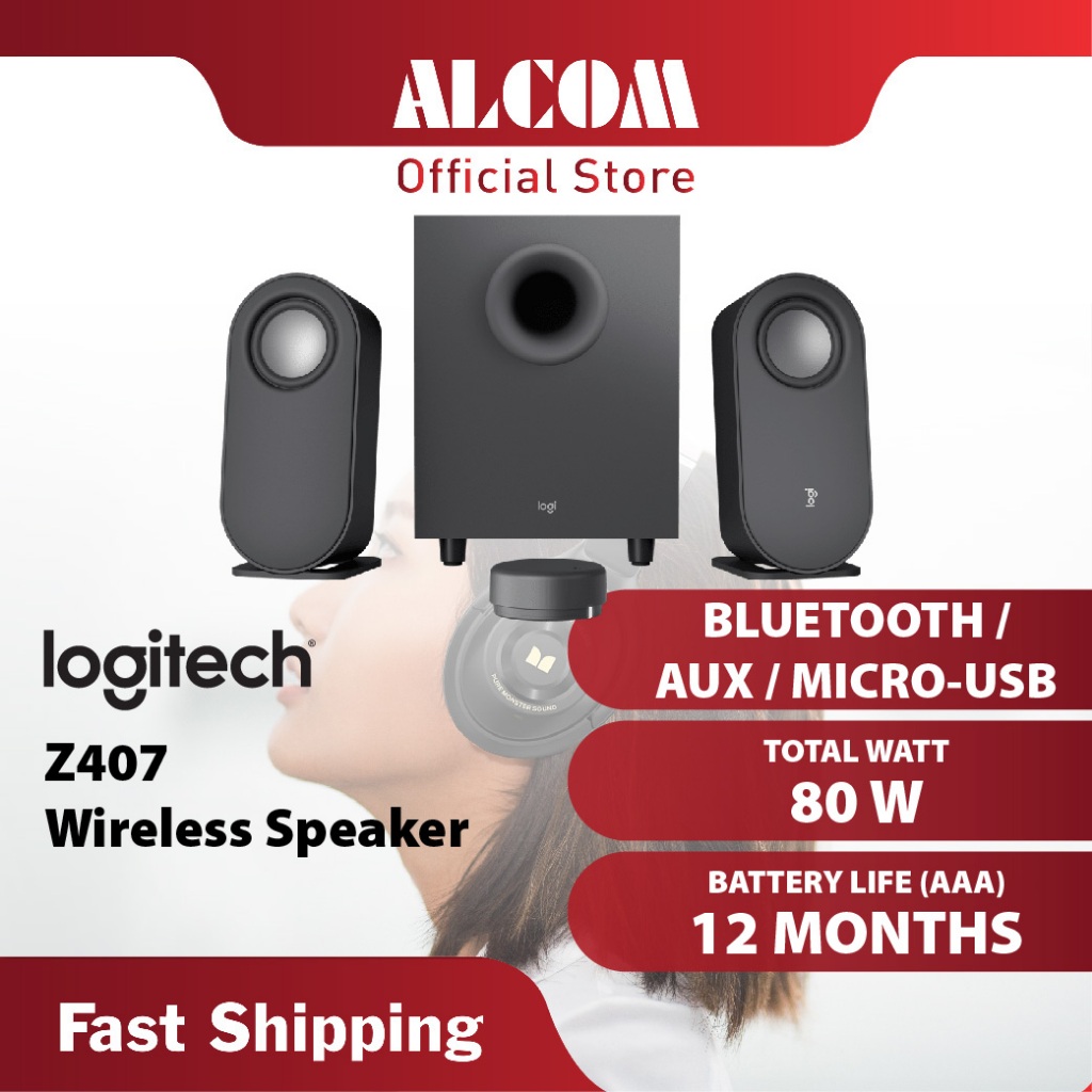 [New Stock] LOGITECH Computer Speakers Z407 with Subwoofer, Wireless ...