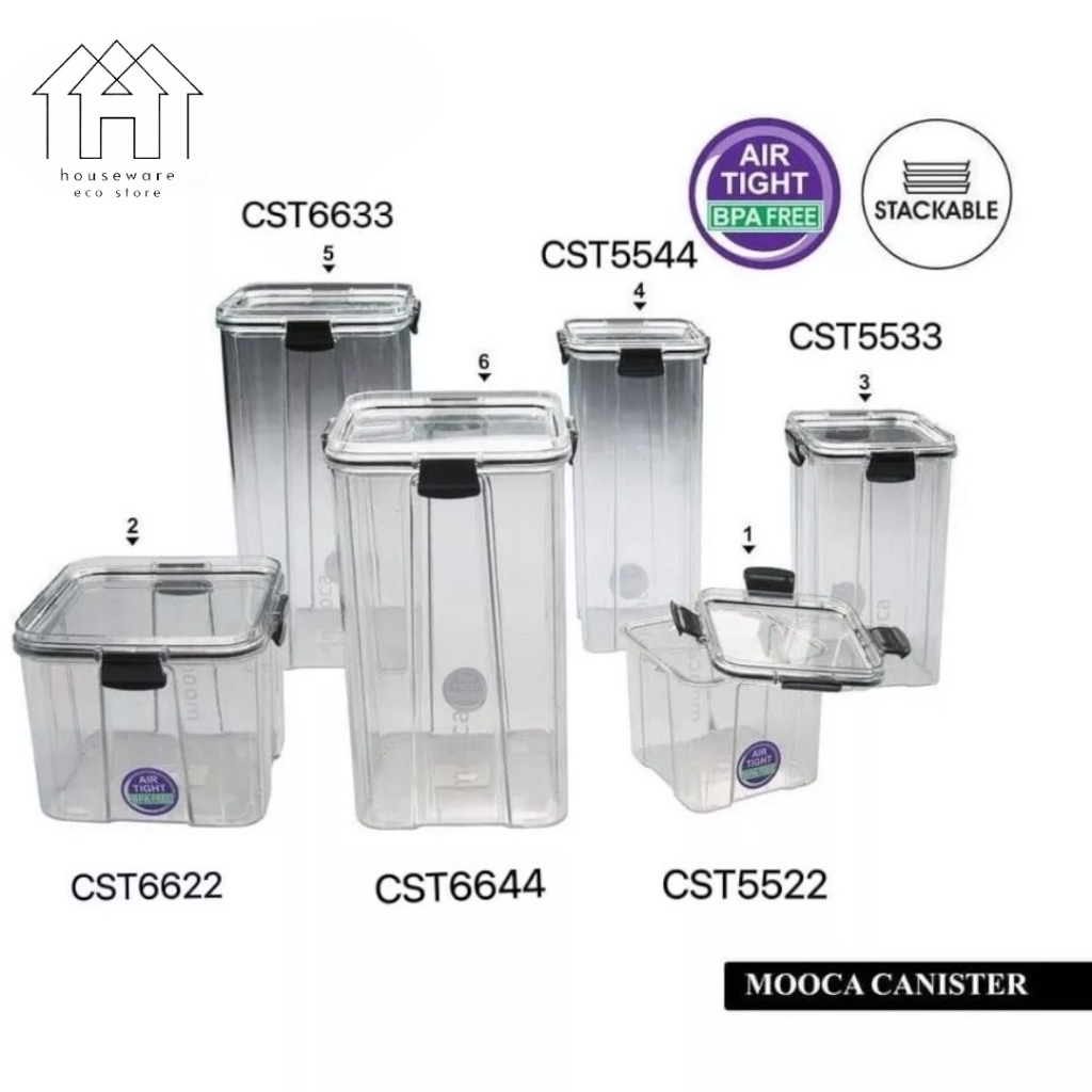 Mooca Canister Air Tight & Stackable/ Bekas Roti Viral Food Container ...