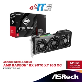 ASROCK AMD Radeon RX 9070 XT Steel Legend Dark OC 16GB GDDR6 Graphics Card | 90-GA5VZZ-00UANF