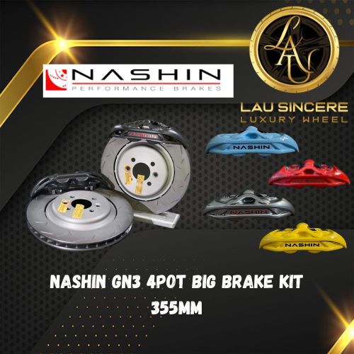NASHIN GN3 4POT BIG BRAKE KIT (355MM) NASHIN GN3 4POT KIT BREK BESAR ...