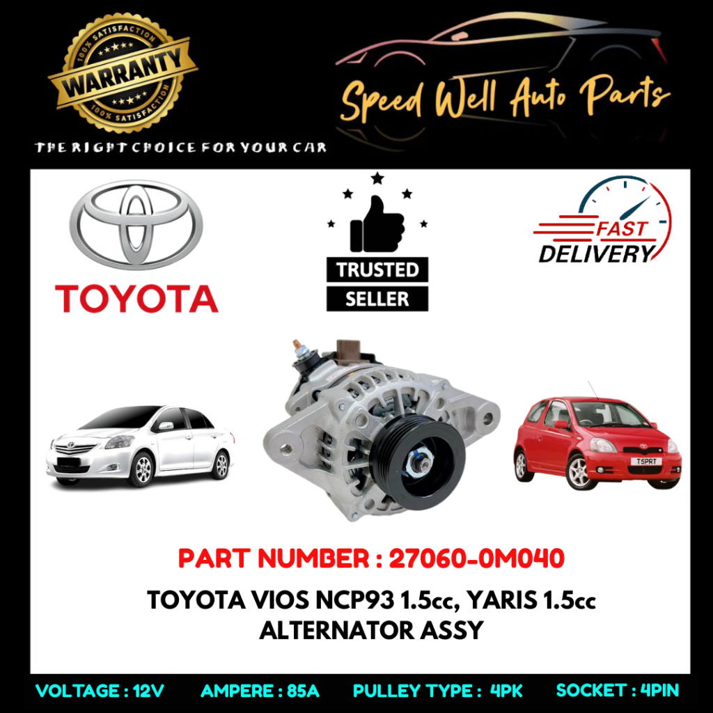 [ TOYOTA ALTERNATOR ] TOYOTA VIOS NCP93 1.5cc,YARIS 1.5cc [ YEAR : 2008 ...
