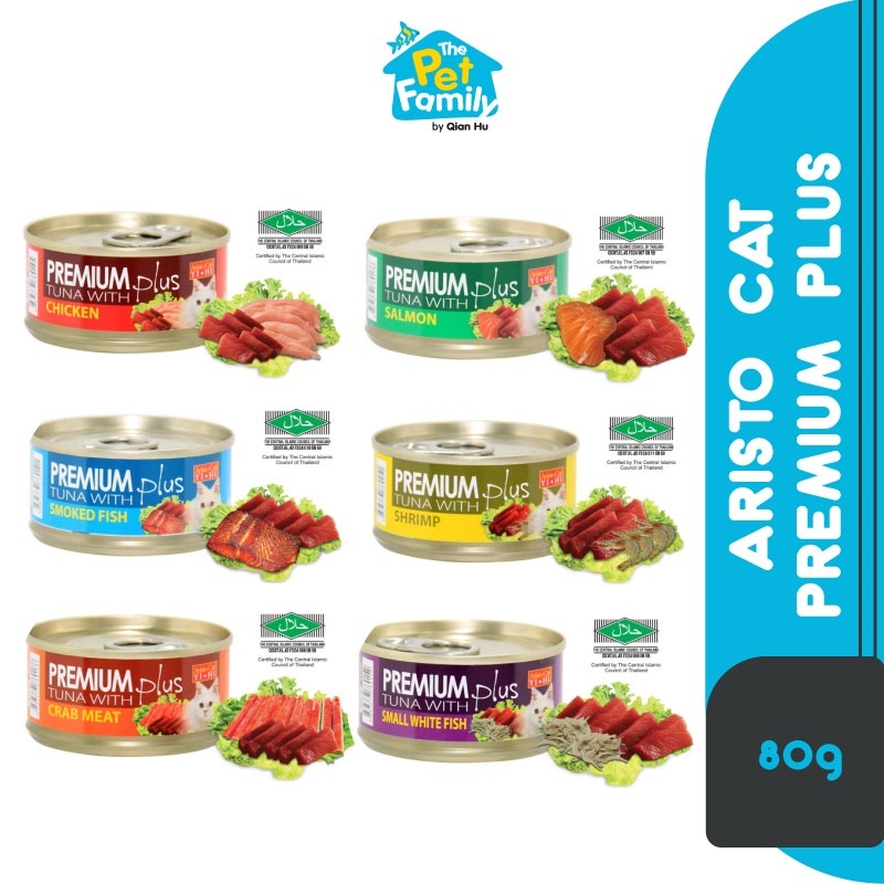 24 x 80g Aristo Cats Premium Plus Tuna Cat Food Wet Canned Food