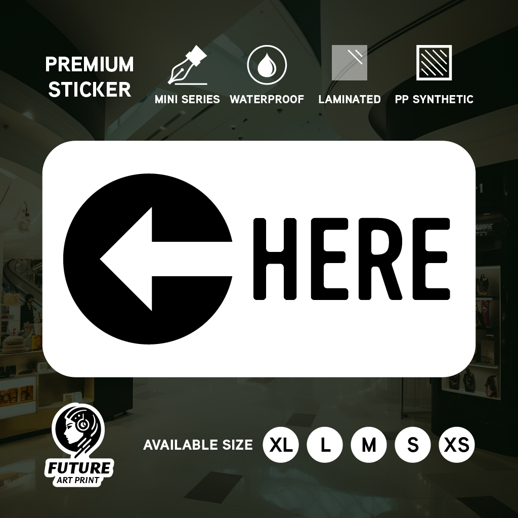 Here Arrow. Pointing Point Position Direction Way Marker. Sticker Label ...