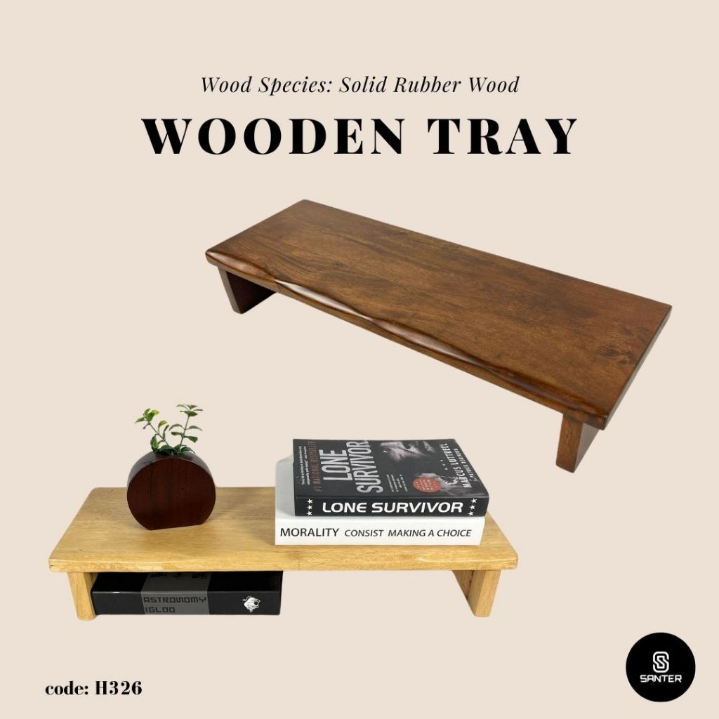 H326. Solid Rubber Wood Rack / Monitor Rack / Flower Pot Rack / Display ...