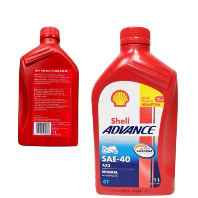 SHELL AX3 SAE 40 100% MINYAK ORIGINAL PASARAN MALAYSIA SHELL ADVANCE 4T ...