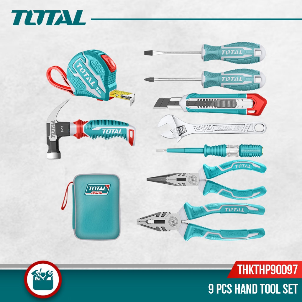 TOTAL Hand Tools Set with Pliers + Screwdriver+ Wrench + Blade Knife ...