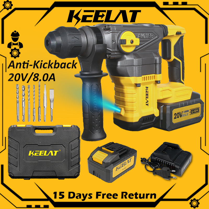 KEELAT KPRO-HD01 Heavy Rotary Hammer Drill Impact Cordless 1080W ...