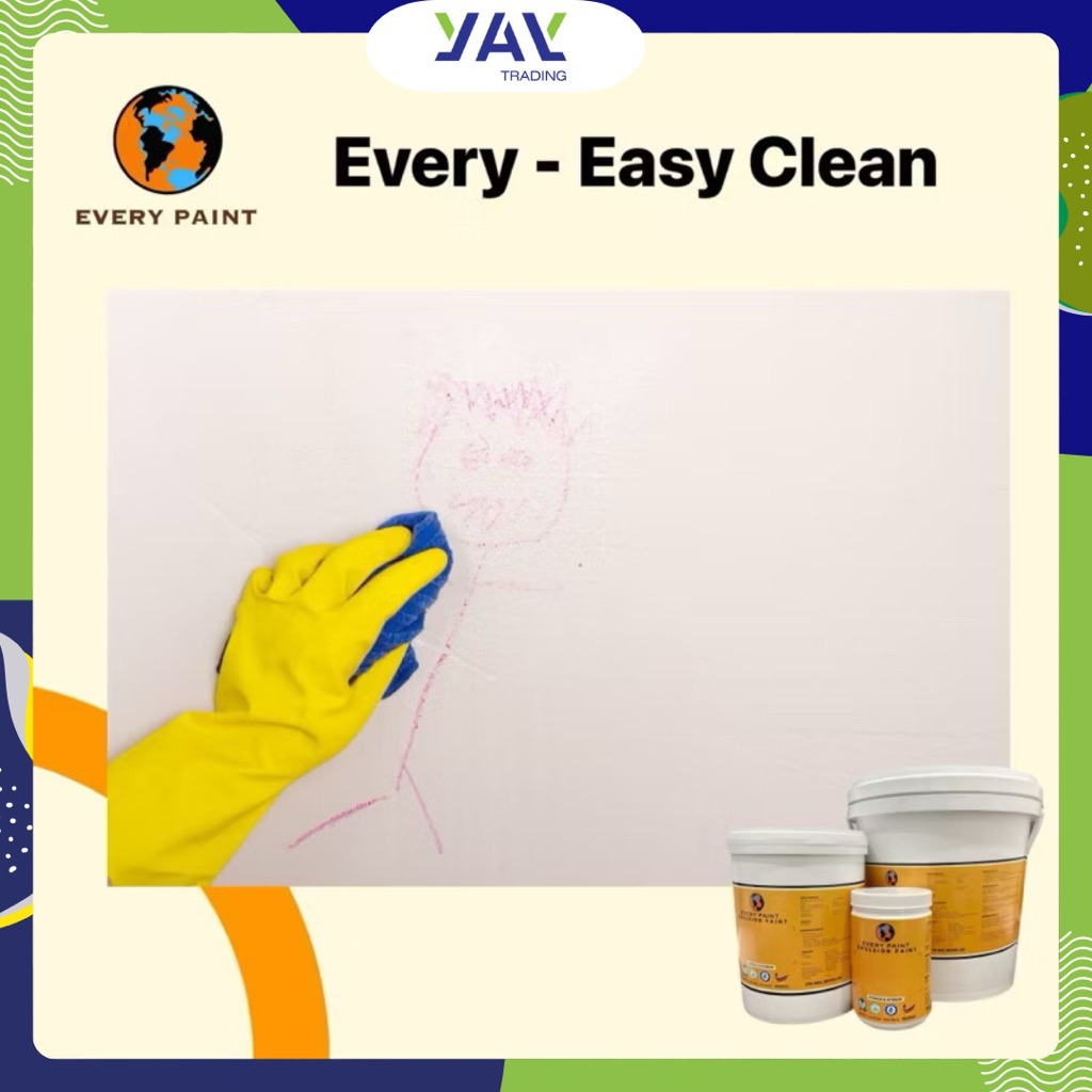 EVERY Easy Clean Wall Paint 15L – Cat Dinding Emulsion Water-Based ...