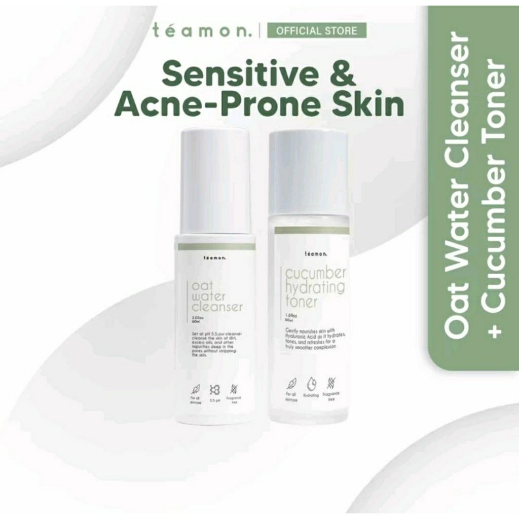 TEAMON Oat Water Cleanser +Cucumber Hydrating Toner | Gentle Face Wash ...