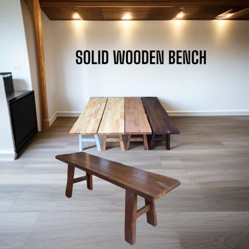 4FT SOLID WOOD LONG BENCH /BENCH STOOL/BENCH CHAIR | Shopee Malaysia
