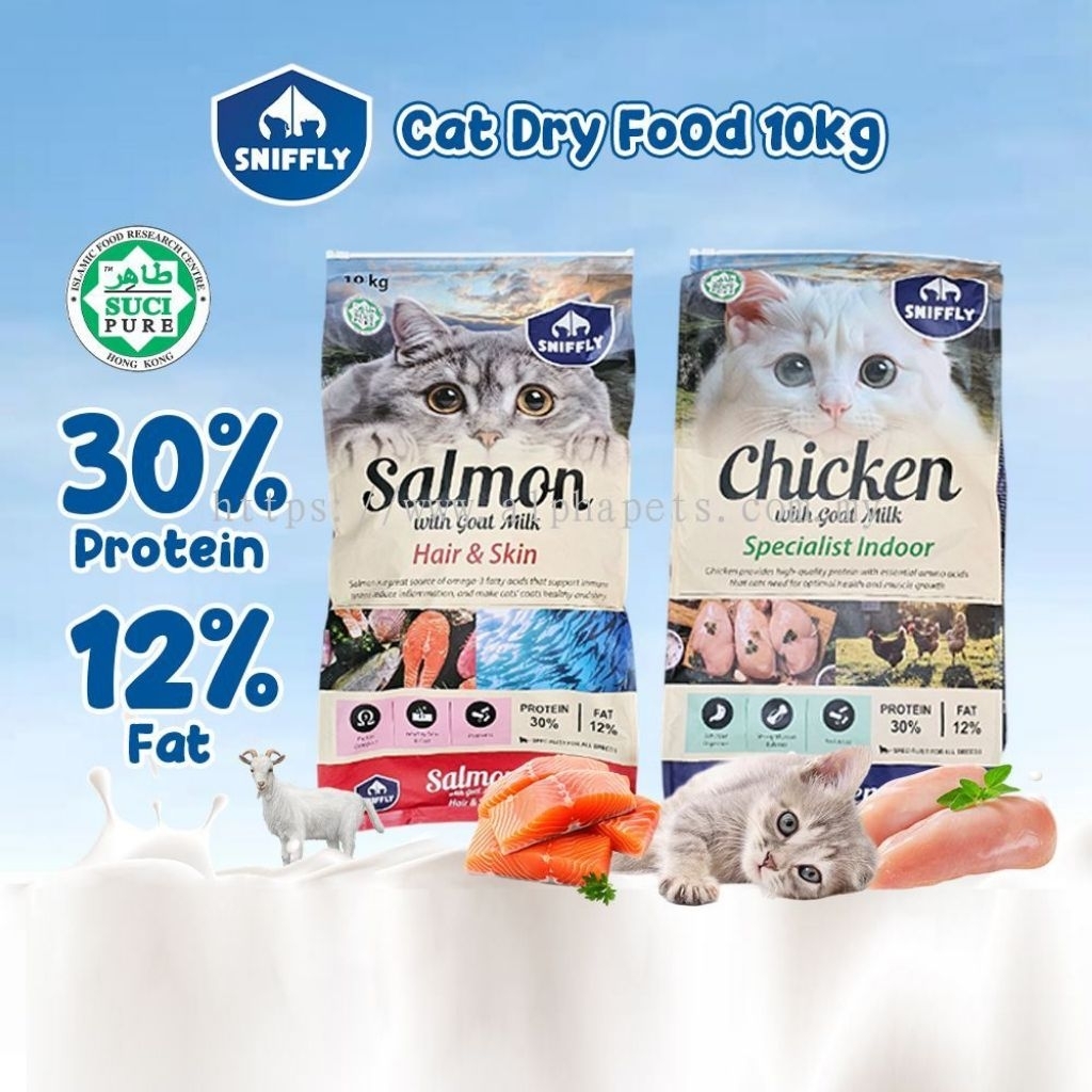 SNIFFLY CAT DRIED FOOD WITH GOAT MILK CHICKEN/SALMON 10kg | Shopee Malaysia