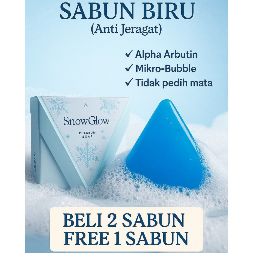 SnowGlow Whitening Sabun Gluta Pemutih Muka & Badan Kojic Acid Glutathione  Hilang Jerawat & Jeragat