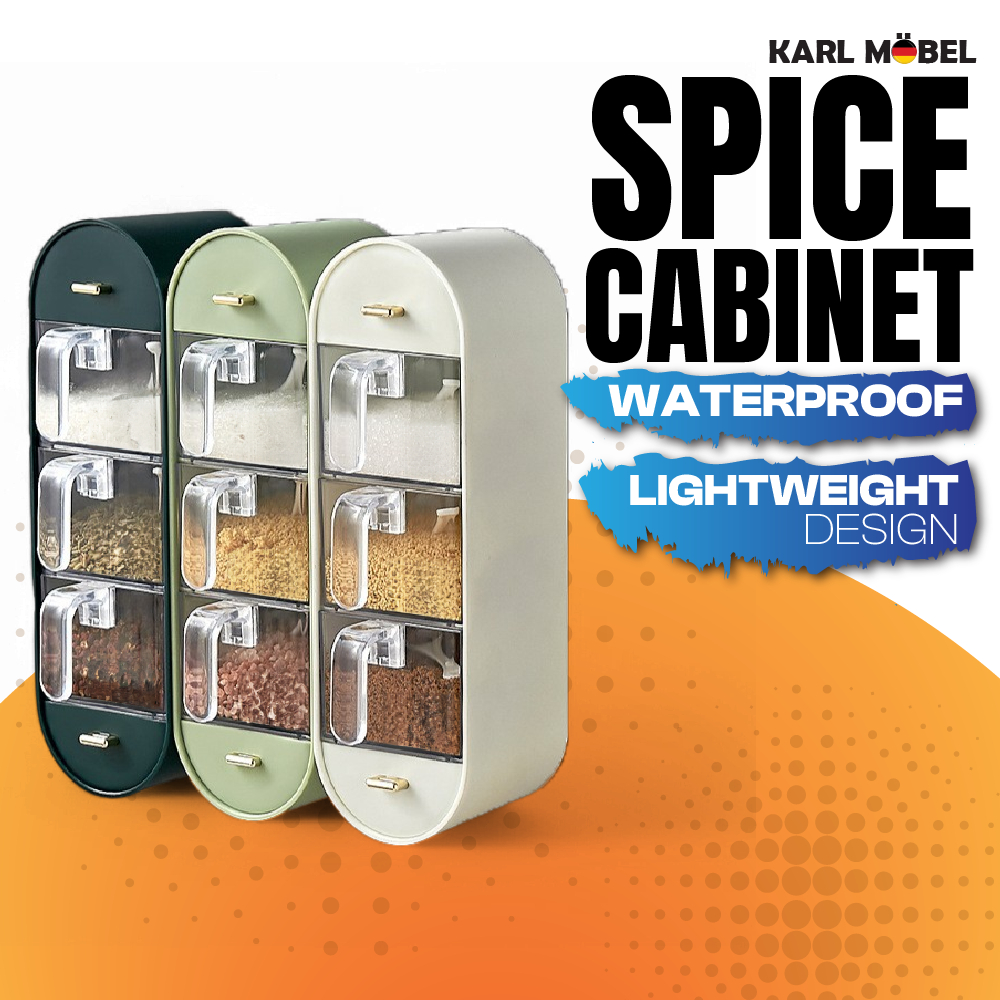 Seasoning Box Set Kitchen Spice Jar Punch Free Wall Mount Transparent ...