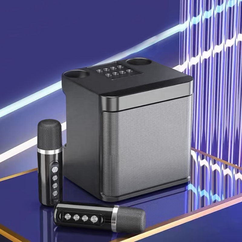 YS-203 Wireless Bluetooth Dual Microphone Karaoke Speaker 3D with Dual ...