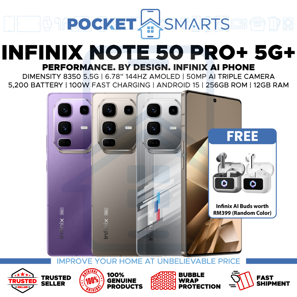 [MY Set] Infinix Note 50 Pro+ 5G+ (256GB ROM | 12GB RAM) 1 Year Infinix ...
