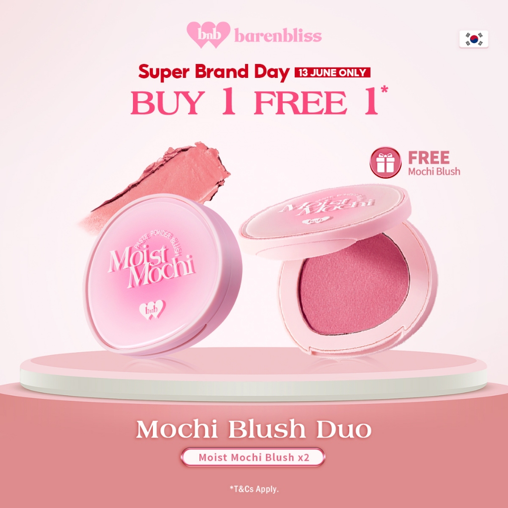[BUY 1 FREE 1] BNB barenbliss Moist Mochi Paste Blush Duo Set [Cream to ...
