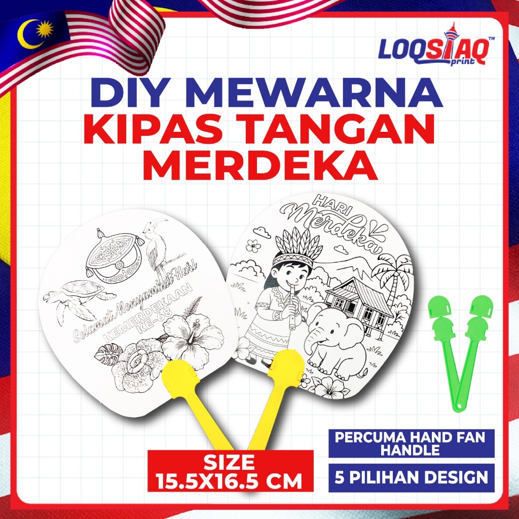 SET DIY KIPAS TANGAN MEWARNA MERDEKA HARI KEMERDEKAAN MALAYSIA DIY ...