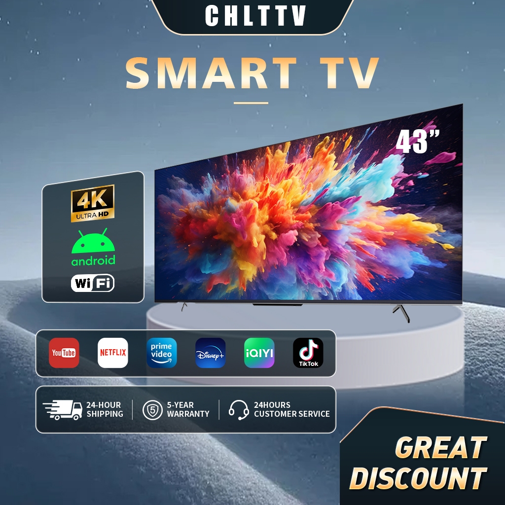 Smart TV 43 Inch Full Screen Frameless 4K UHD Android Television 120Hz ...