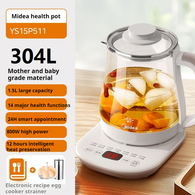 {Malaysia Plug} Midea Multifunction Healthpot 1.5L Glass Electric ...