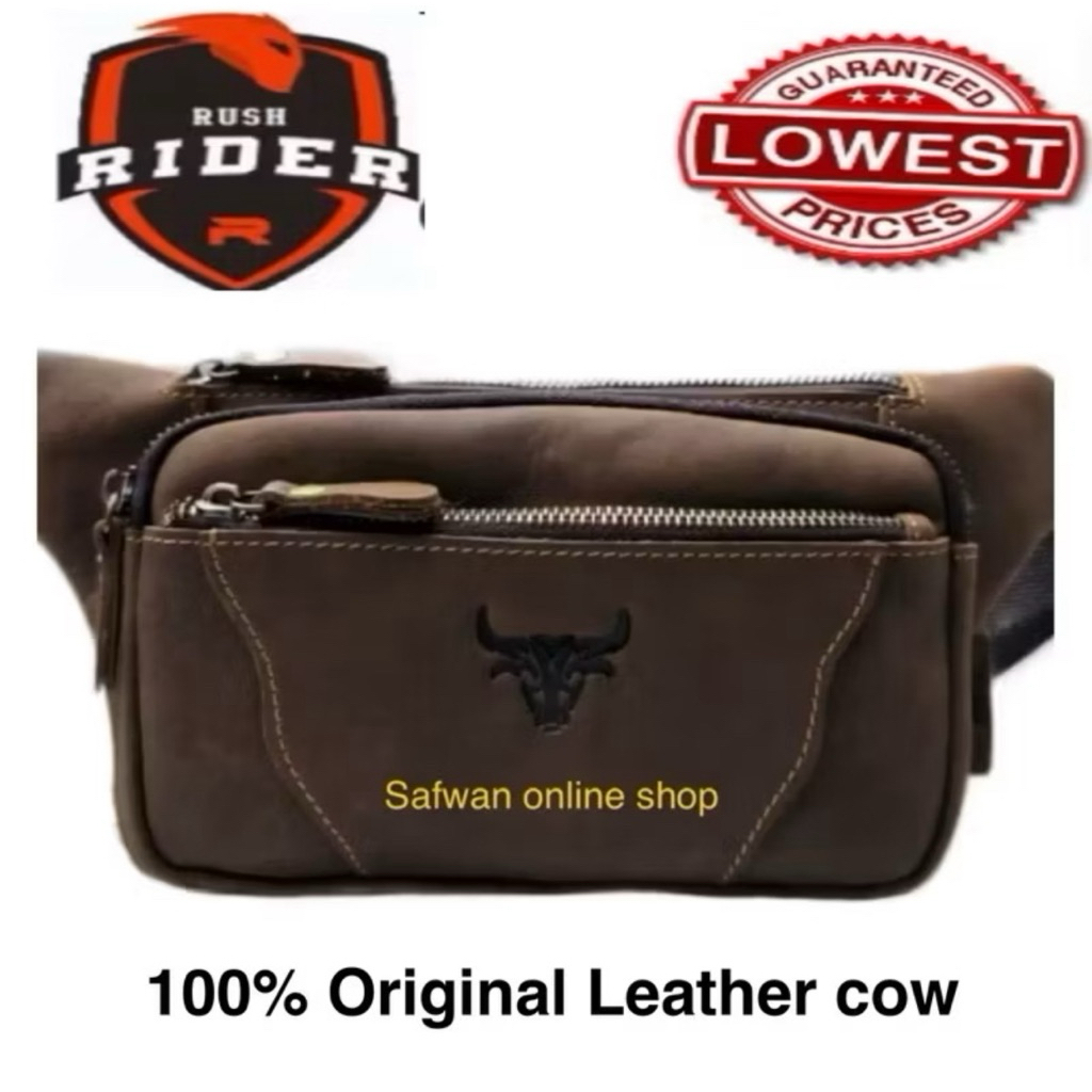 Rush Rider Original Cow Leather Waist Bag Pouch Bag Crossbody Bag Kulit ...