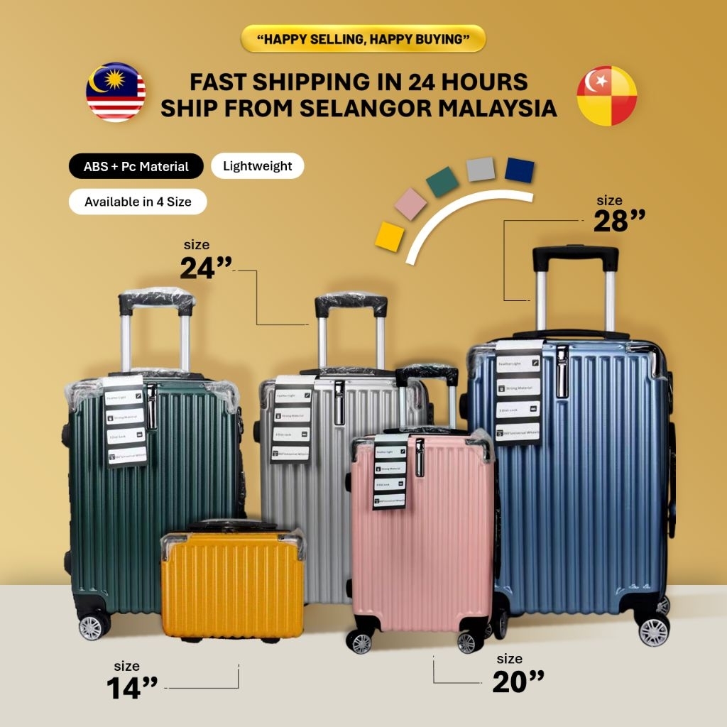 14inch 20inch 24inch 28inch Gred A PC Material Travel Luggage Bag ...