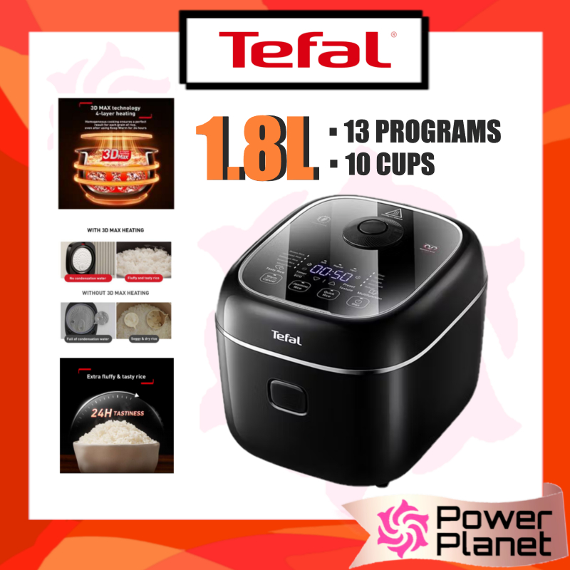 Tefal 1.8L RK7778 Fuzzy Logic 3D MAX Rice Cooker 10 cups, 13 programs ...