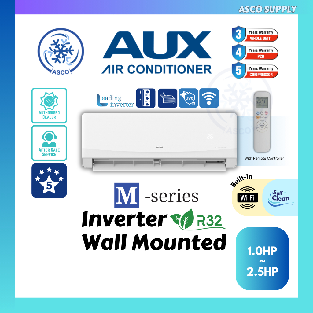 AUX Air Conditioner || R32 Inverter Wall Mounted ||M-Series || Built-In ...