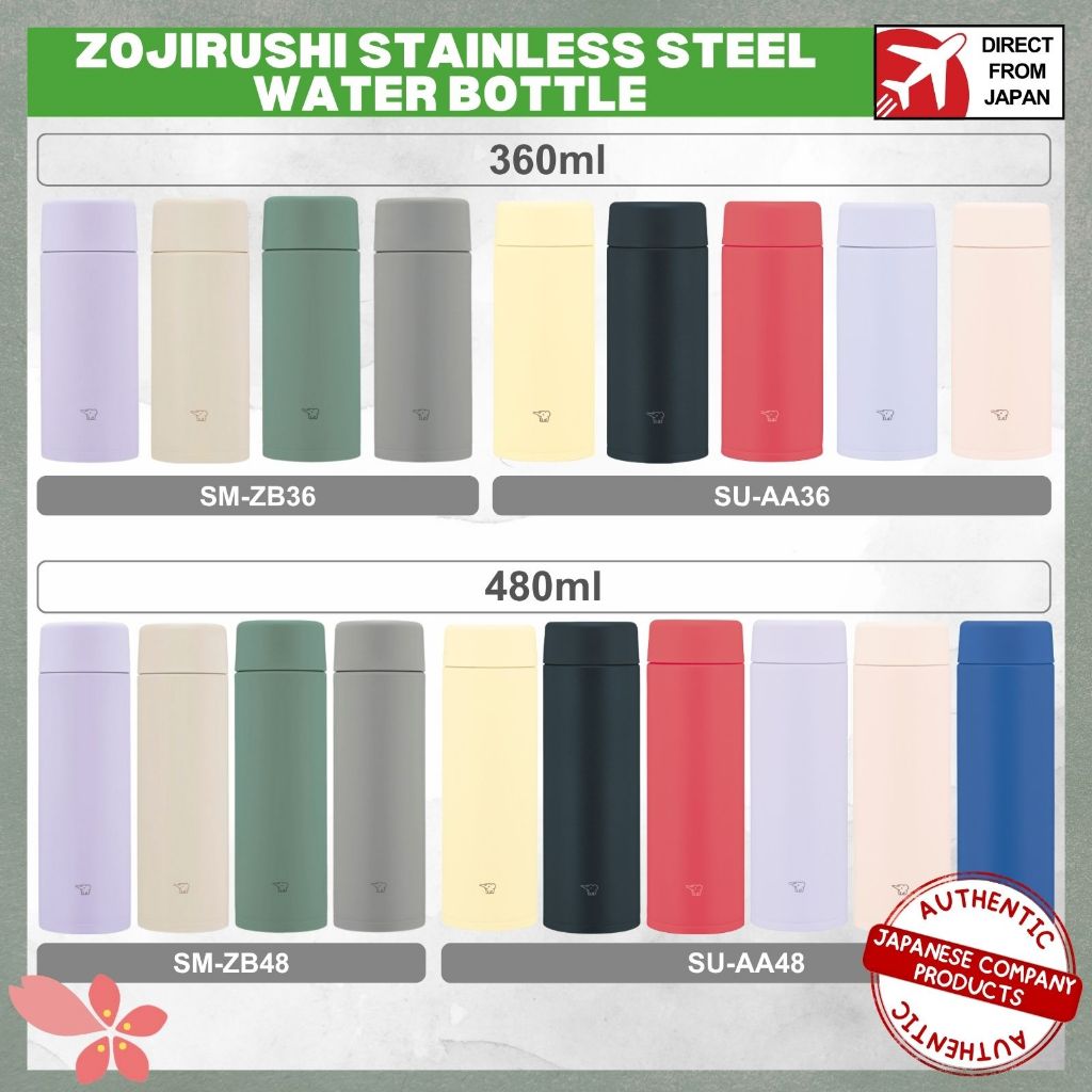 Zojirushi Stainless Steel Water Bottle with Seamless Stopper ...