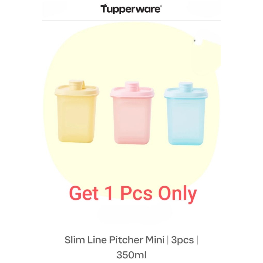 TUPPERWARE Slim Line Pitcher Mini 350ml(1 Pcs) | Shopee Malaysia