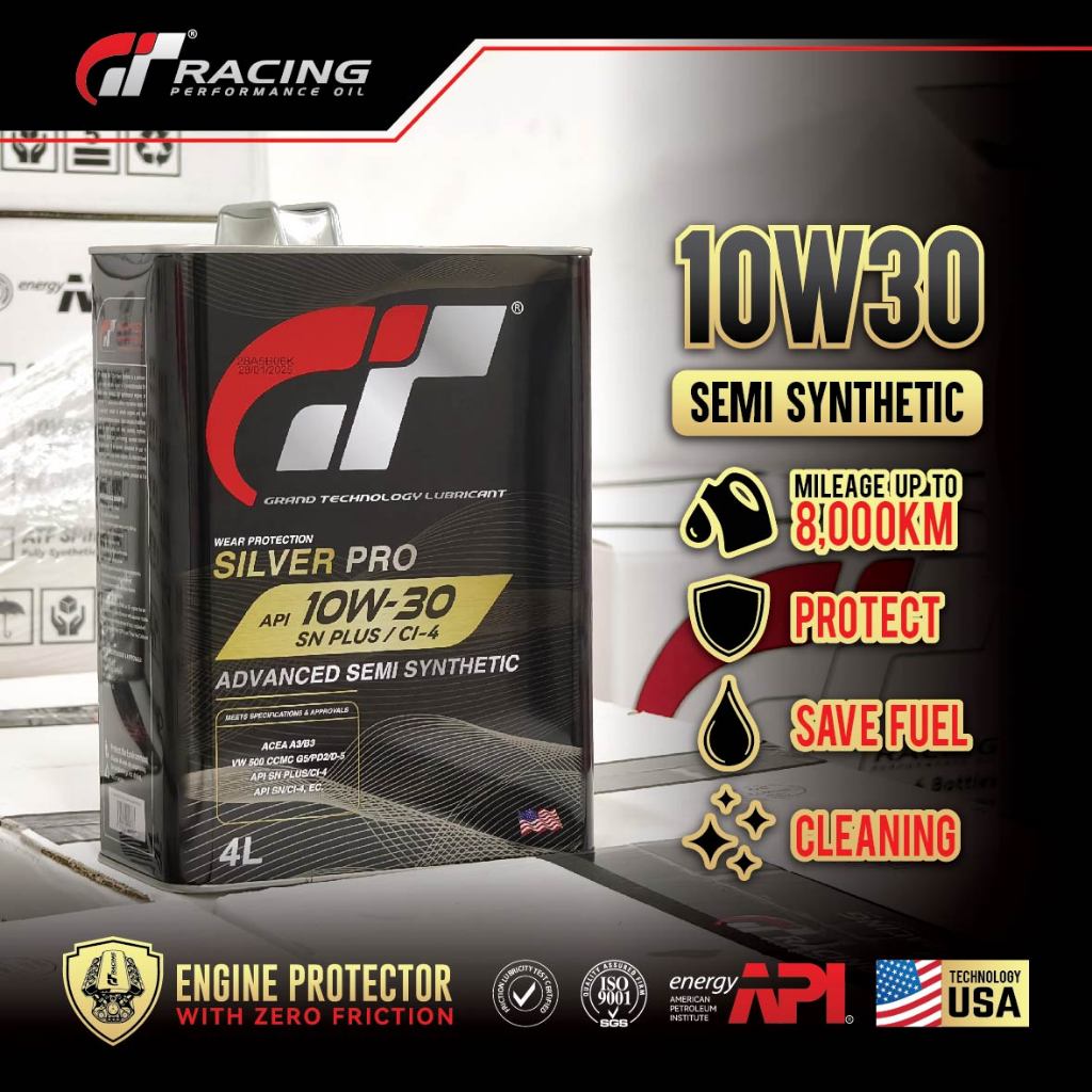 GT 10W30 Semi Synthetic Car Engine Oil 4L & 3L - Minyak Hitam Proton ...