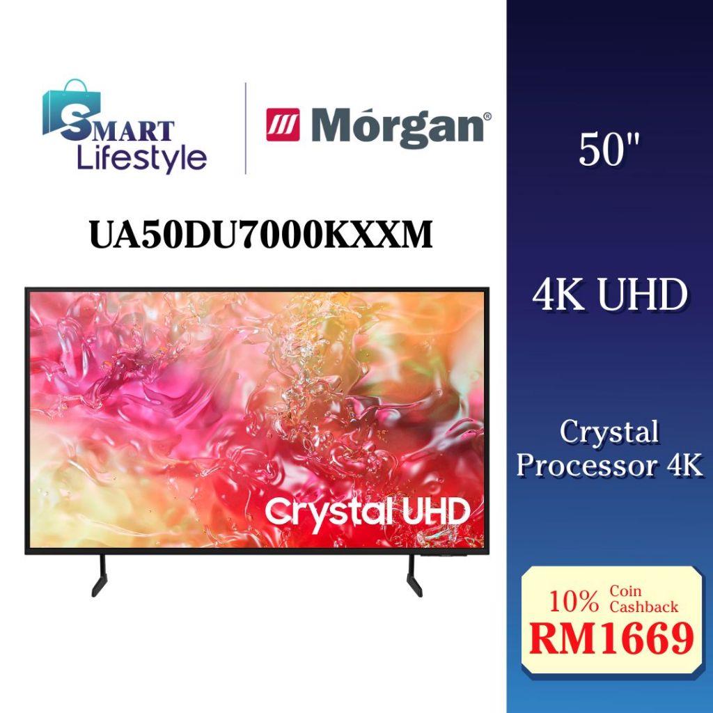 Samsung 50" 4K UHD Smart LED TV UA50DU7000KXXM Televisyen | Shopee Malaysia