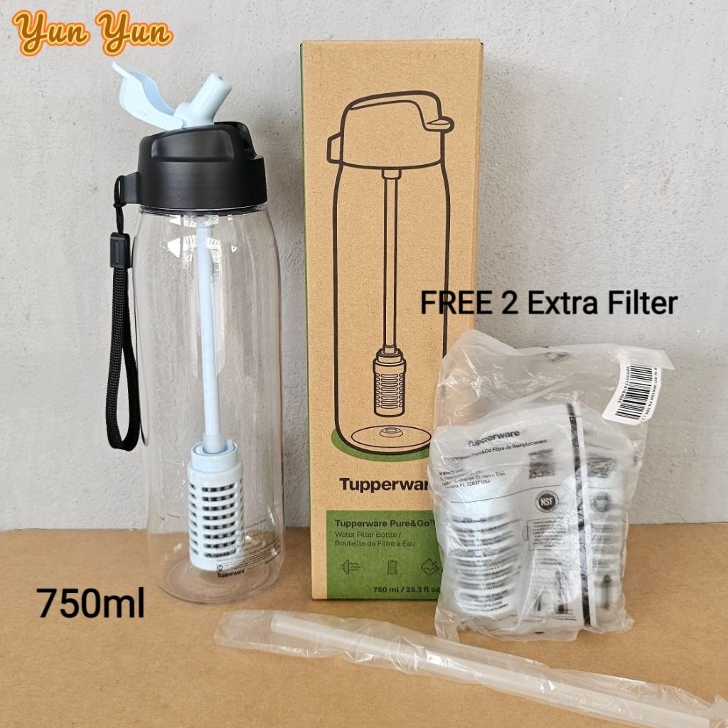 Tupperware Pure & Go Water Filter Bottle Set 750ml | Shopee Malaysia
