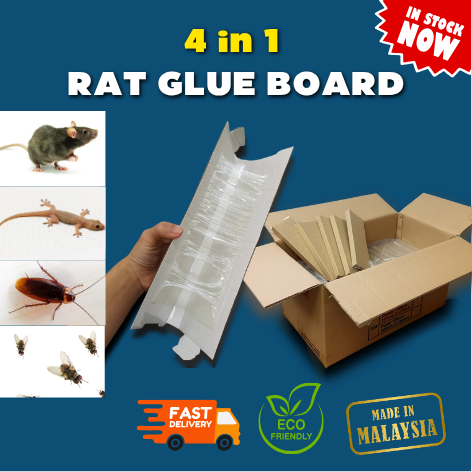 (50 pcs per box) 4 in 1 Eco Friendly Pest Control Paper Rat Glue Board ...