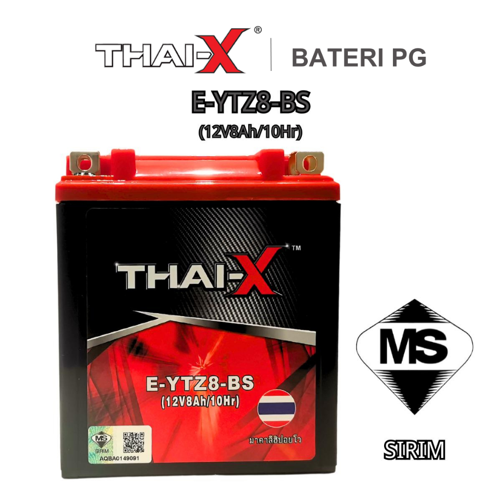 THAI-X YTZ8 Motorcycle Battery XMAX250 MT25 R25 REBEL500 ZZR250 KLX150 ...
