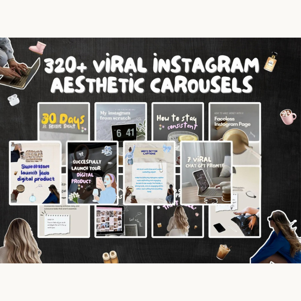 320 Carousel Template for Instagram TikTok Canva Template Aesthetic ...