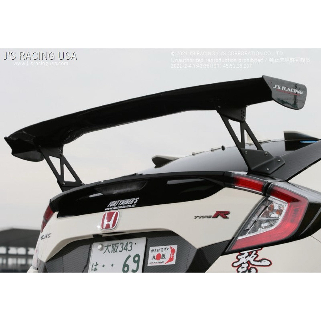 Honda civic fk7 fk8 type r js racing carbon gt wing with aluminum stand ...