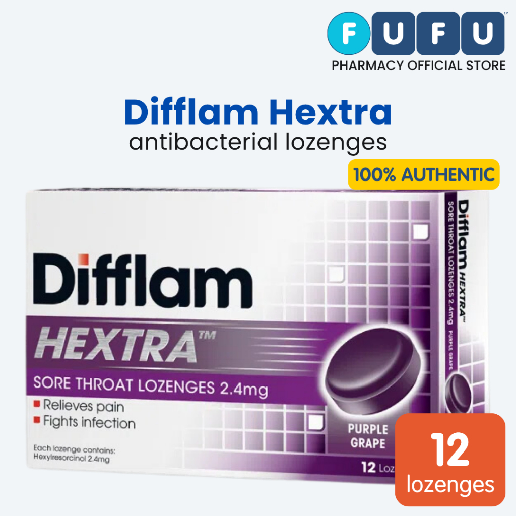 Difflam Hextra Sore Throat Lozenges 12s | Relieves Pain, Fights ...