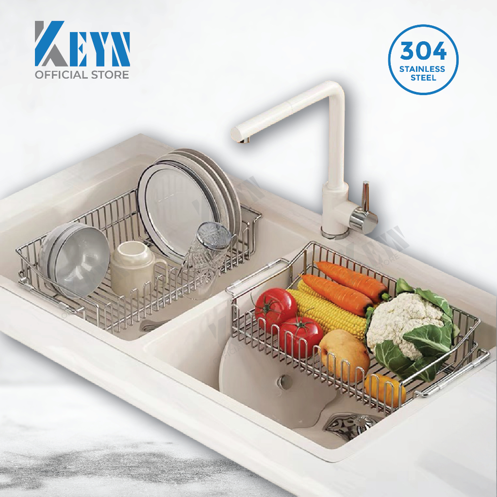KEYN 304 Stainless Steel Retractable Kitchen Dish Wash Basin Drain ...