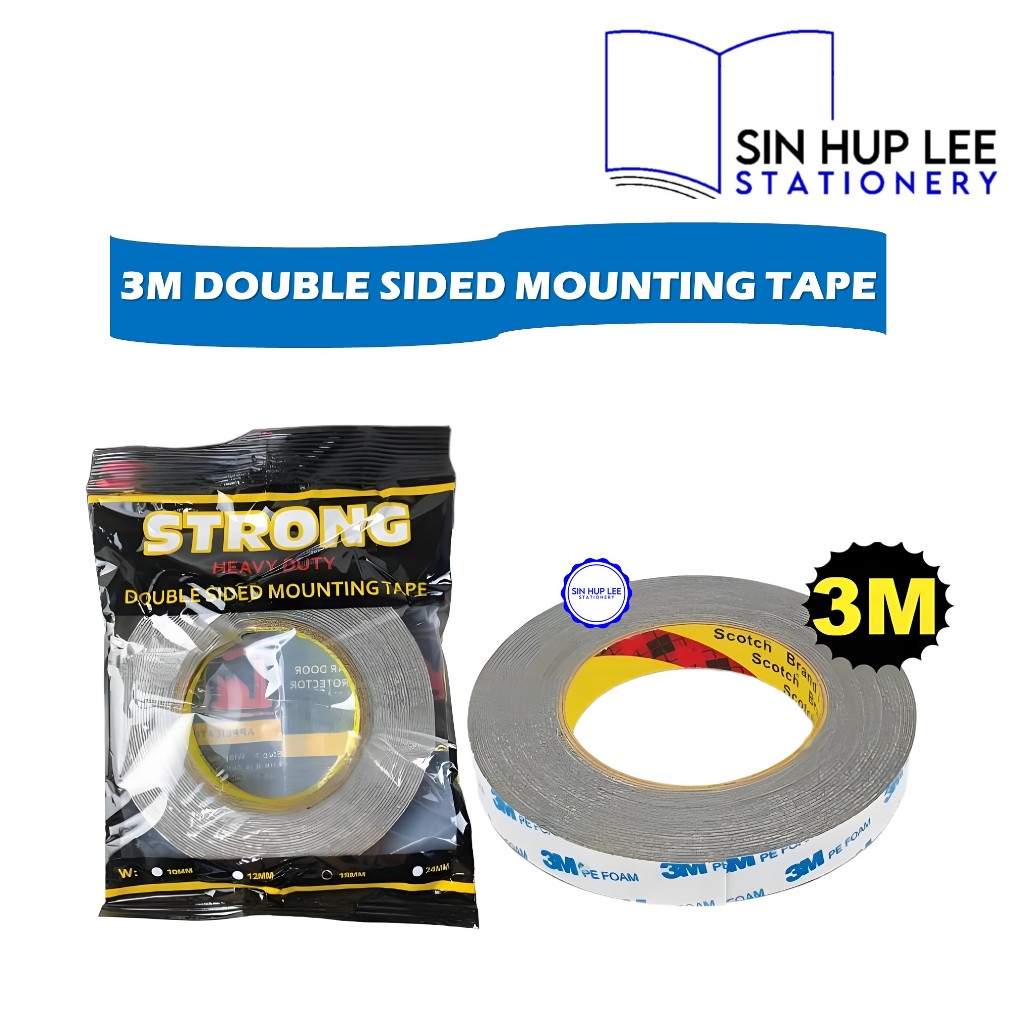 3M Super Strong Heavy Duty Double Sided Mounting Tape PE Foam 10mm ...