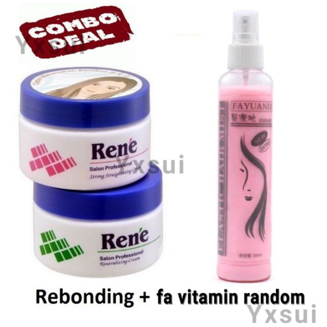 Rene Straightening 120ml + Neutralizer Cream 120ml / Krim Pelurus ...