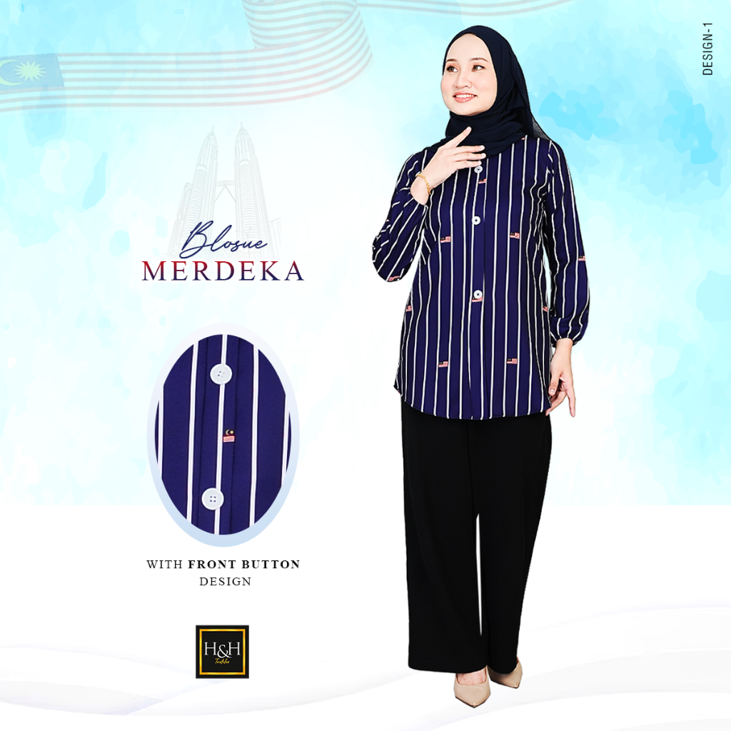 🎀Special Edition🎀 Blouse Merdeka Exclusive (Adult) by H&H Exclusive ...