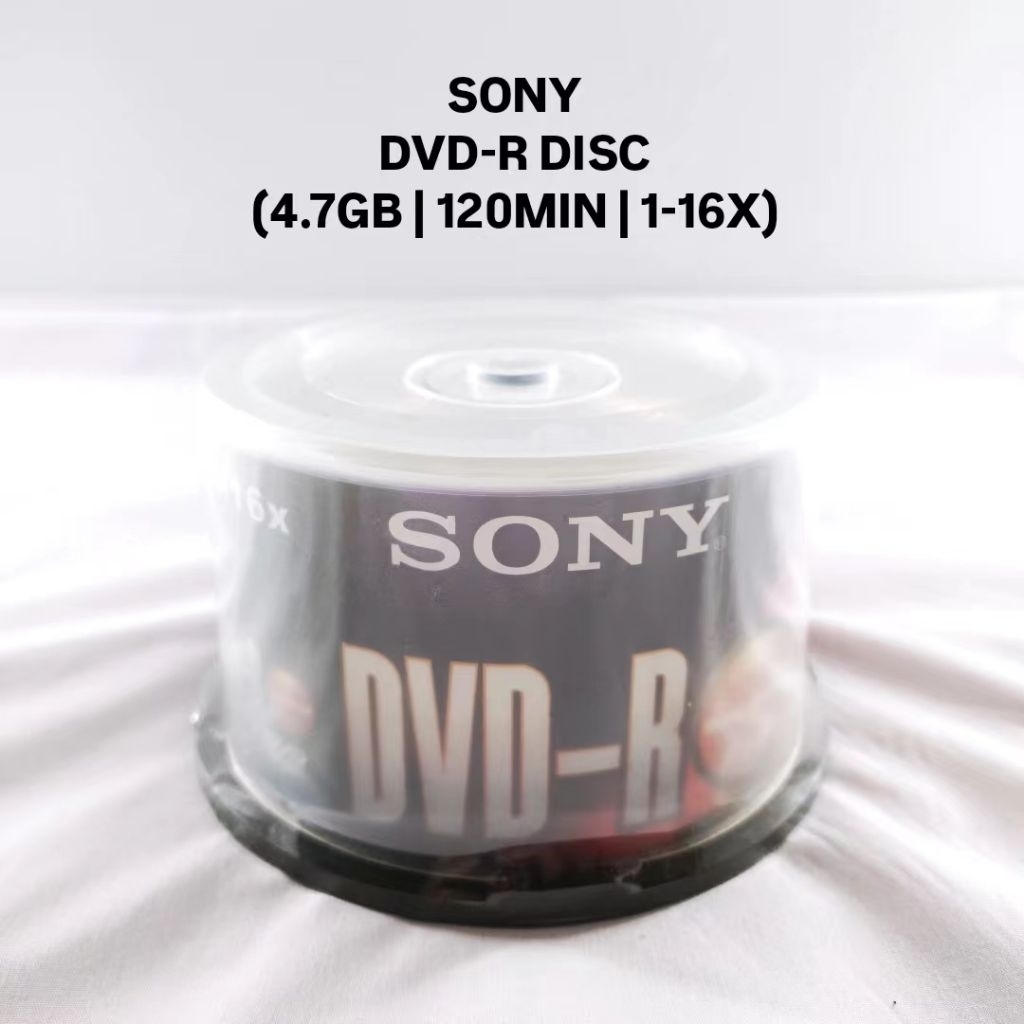 (1BOX) SONY DVD-R DISC [4.7GB 120MIN 1-16X] | 50'S | 光碟 X 1BOX | Shopee ...