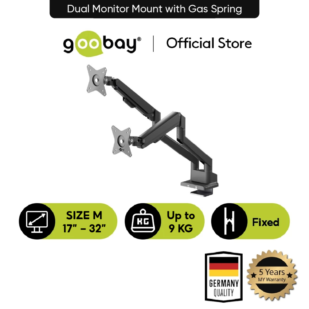 Goobay Dual Monitor Mount with Gas Spring | Shopee Malaysia