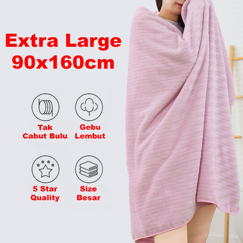 Tuala Mandi Tebal Besar Dewasa Extra Large Thick Adult Bath Towel 90cm ...