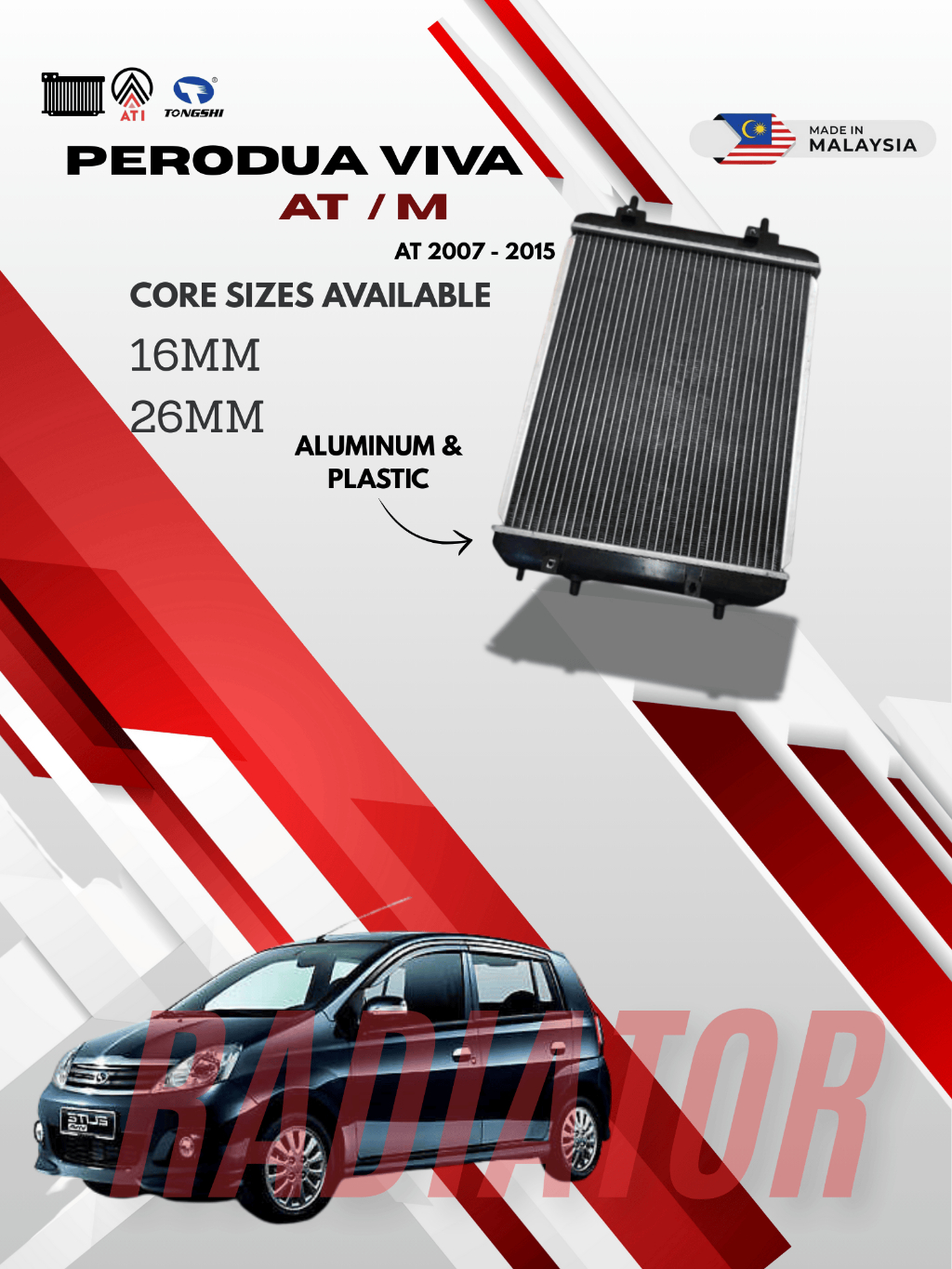 RADIATOR ASSY OEM - PERODUA VIVA - AT/M 2007-2015 | Shopee Malaysia