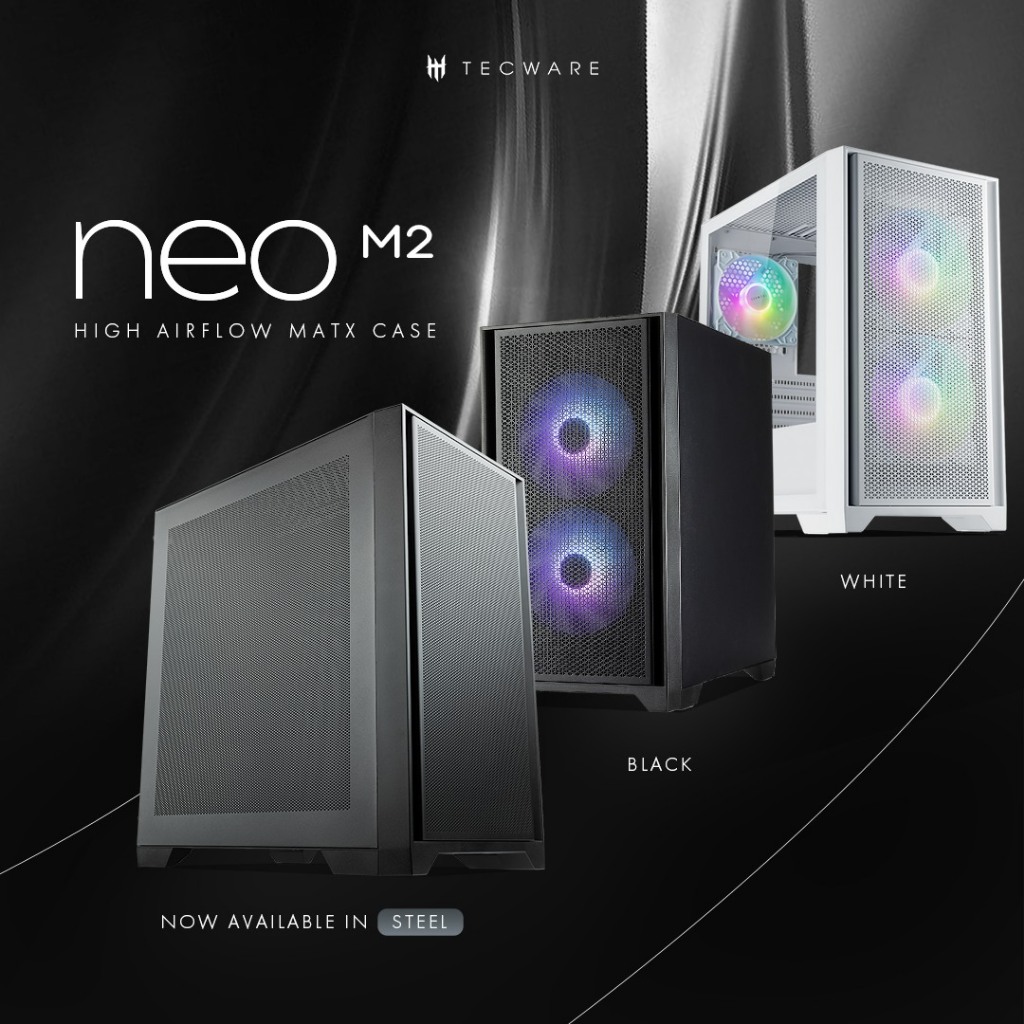 TECWARE NEO M2 OMNI MID TOWER MATX T.G PC CASE WITH 2X140MM & 1X120MM ...