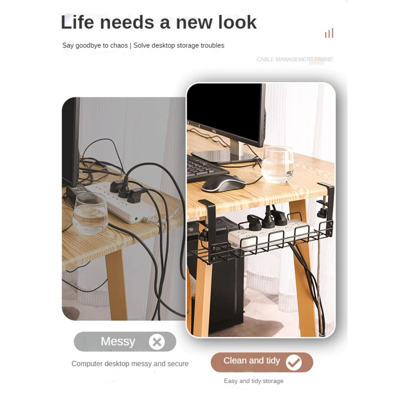 Extendable Under Desk Cable Management Tray Desk Bottom Socket Holder ...