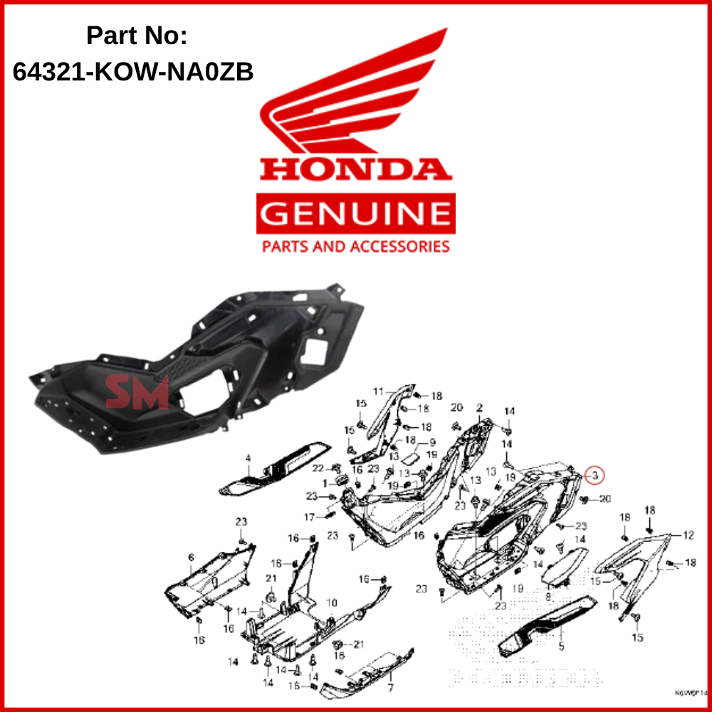 SM Step LH Floor (64321-K0W-NA0ZB) Adv160 💯 Honda Original Ready Stock ...