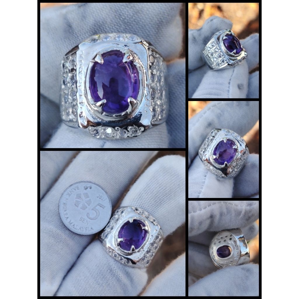 Natural Untreated Kecubung jeli silver ring | Shopee Malaysia