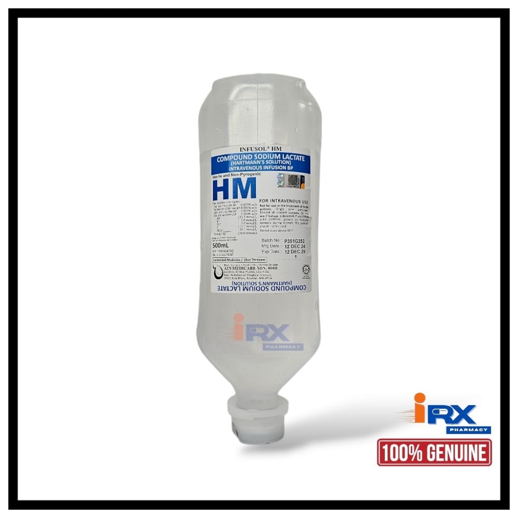 Infusol HM Solution Compound Sodium Lactate (Hartmann's Solution) IV ...